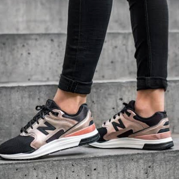 Rose Gold and Black New Balance Runners - Picture 2 of 5